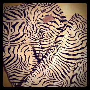 High wasted zebra print wranglers pants